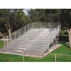 Aluminum bleacher Chainlink 27L 5 Rows SemiClosed Deck 4 Ft Aisle Tow