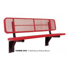 6 foot Deluxe Bench with Back 2x15 inch Planks Wall Mount Diamond