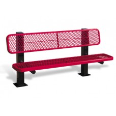 6 Foot Single Sided Bench Inground Perforated Rolled Edge