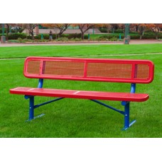 15 Foot Deluxe Bench with Back 2x15 Inch Planks Perforated