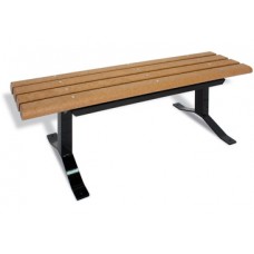 6 Foot Slat Bench 2x 4 Inch Planks Inground Redwood Stain