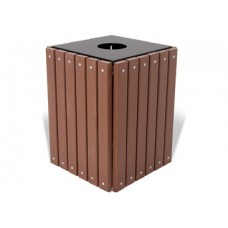 32 Gallon Recycled Brown Trash Receptacle