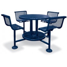 46 Inch Round Bar Height Table with Chairs Perforated
