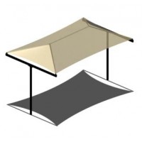 T-Post Cantilever Inground Residential Shade Pyramid 10x10