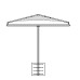 T-Post Cantilever Inground Residential Shade Hip 10x14