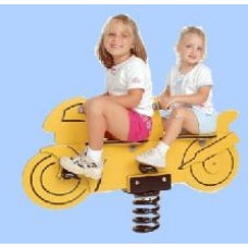 Double Seat Spring Rider Yellow Motorcycle