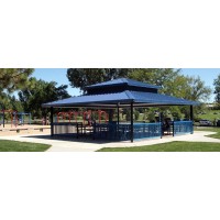 Four Side Shelter Double Tier TG Deck 29 ga Metal Roof Square 16 foot