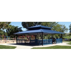 Four Side Shelter Double Tier TG Deck 29 ga Metal Roof Square 30 foot