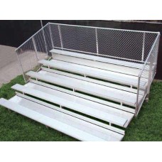 5 Row 33 foot Galvanized Bleacher 30 inch Double Footboard Chain Link