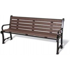 6 foot CHARLESTON SERIES BROWN RECYCLED BENCH