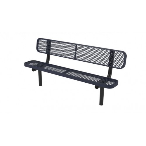 67584 6 foot Bench with Back Rounded Corners Expanded Metal Seat Height