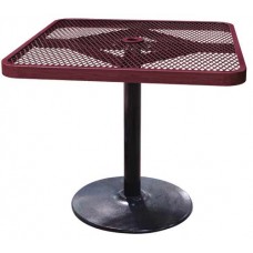 36 inch Square Expanded Metal Pedestal Table 30 inch high