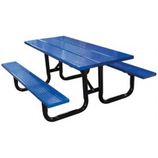 Steel Plank Perforated Metal Picnic Table 10 foot Inground