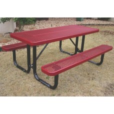6 foot Table 2 Attached 6 foot Seats Expanded Metal Portable