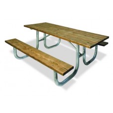 12 foot EXTRA HEAVY DUTY ADA SHELTER TABLE 3 LEGS UNTREATED PINE