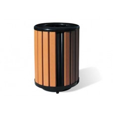 RICHMOND RECYCLED CEDAR RECEPTACLE with ASH URN LID and PLASTIC LINER