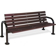 8 foot PARK BENCH 8 SLAT 2x4 PLANKS PORTABLE GREEN RECYCLED PLASTIC