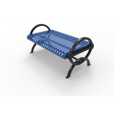 4 foot DURHAM BENCH withOUT BACK RECYCLED BROWN Powdercoated FRAME