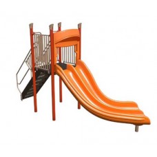 5 Foot Deck Double Bedway Curve Slide Freestanding