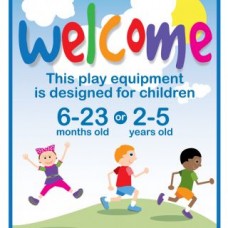 Welcome sign ages 6 to 23 months or 2 to 5 years