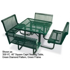 46 inch SQUARE TABLE WITH 36 inch CAPRI SEATS PERFORATED