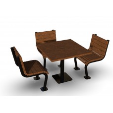 38.5 inch Denali Square Recycled Plastic Table 3 Seat Ingro PC