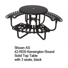 46 inch KENSINGTON 3 SEAT ROUND SOLID TOP TABLE SLAT PC