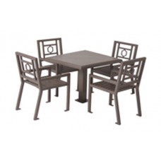 36 inch SQUARE HUNTINGTON TABLE 4 CHAIRS SURFACE MOUNT POWDERCOATED