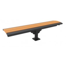 6 Foot PHOENIX CANTILEVER HORIZONTAL STEEL SLAT BENCH INGROUND