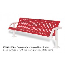 8 foot CONTOUR BENCH with BACK SURFACE MOUNT FIESTA