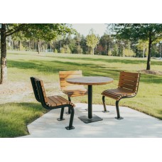 38 inch Denali Round Recycled Plastic Table 3 Seat Ingrou PC
