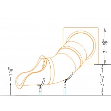 30 Inch Diameter 3 foot deck height Slide Curved Left or Right