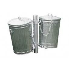 SINGLE SIDED TRASH CAN HOLDER galvanized