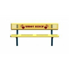 6 foot Perforated Standard Bench with Back In-Ground Mount Helping Hand Buddy Bench Design