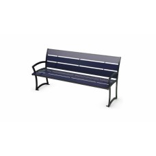 6 foot Bryce Steel Bench with Back Portable Surface Mount