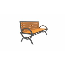 6 foot Gateway BENCH with BACK RECYCLED GREEN PC FRAME