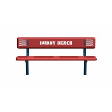 6 foot Perforated Standard Bench with Back Surface Mount Standard Buddy Bench Design