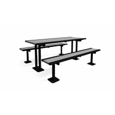 6 foot Arches Steel Pedestal Table In-Ground Mount