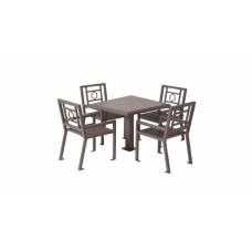 36 inch Biscayne Square Patio Table and Chair Set Includes 1 Pedestal Table and 4 Chairs