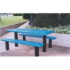T10RC4-4S Regal Style Rectangular Pedestal Table 10 foot Picnic Table