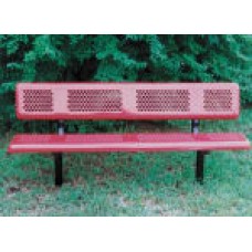 Perforated Style Bench B8WBPERFS 8 foot with back inground