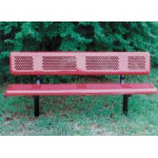 Perforated Style Bench B6WBPERFS 6 foot with back inground