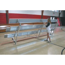 Tip N Roll Galvanized Frame Bleacher 15 Foot Long 3 Row Capacity 30