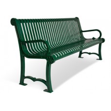 6 Foot Charleston Add On Bench With Back Perforated