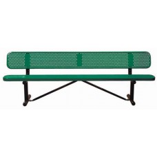 15 foot Bench with back Perforated - 11.5 inch wide seat