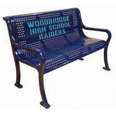 4 foot Personalized Multicolor Perforated Bench