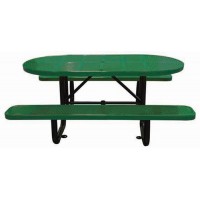 6 foot Oval Perforated Surface Mount Picnic Table