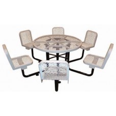46 inch Round Expanded In-Ground Table 6 chairs