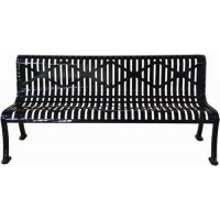 4 foot Rolled Form Armless Diamond Pattern Bench