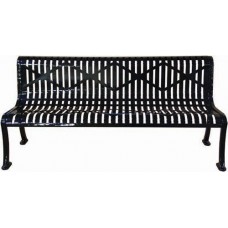6 foot Rolled Form Armless Diamond Pattern Bench